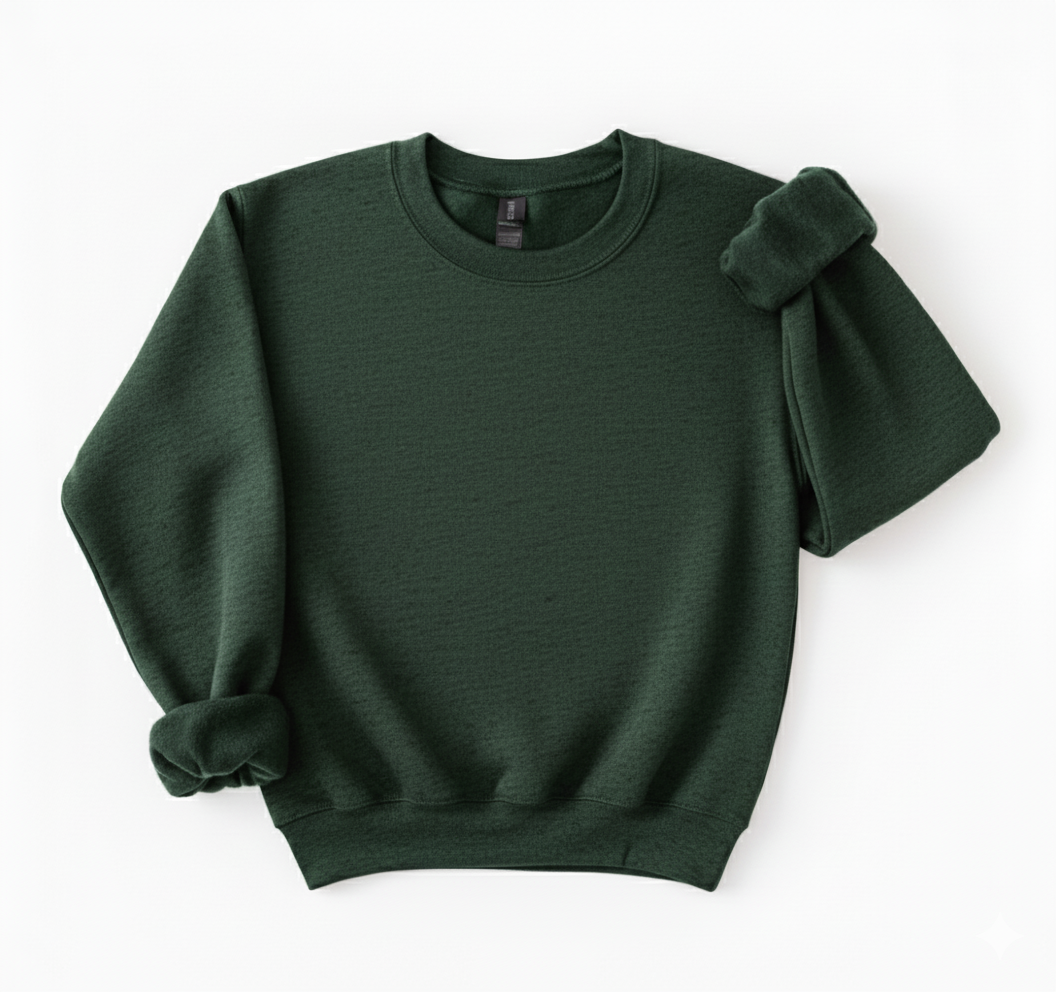 Heather Dark Green Crewneck